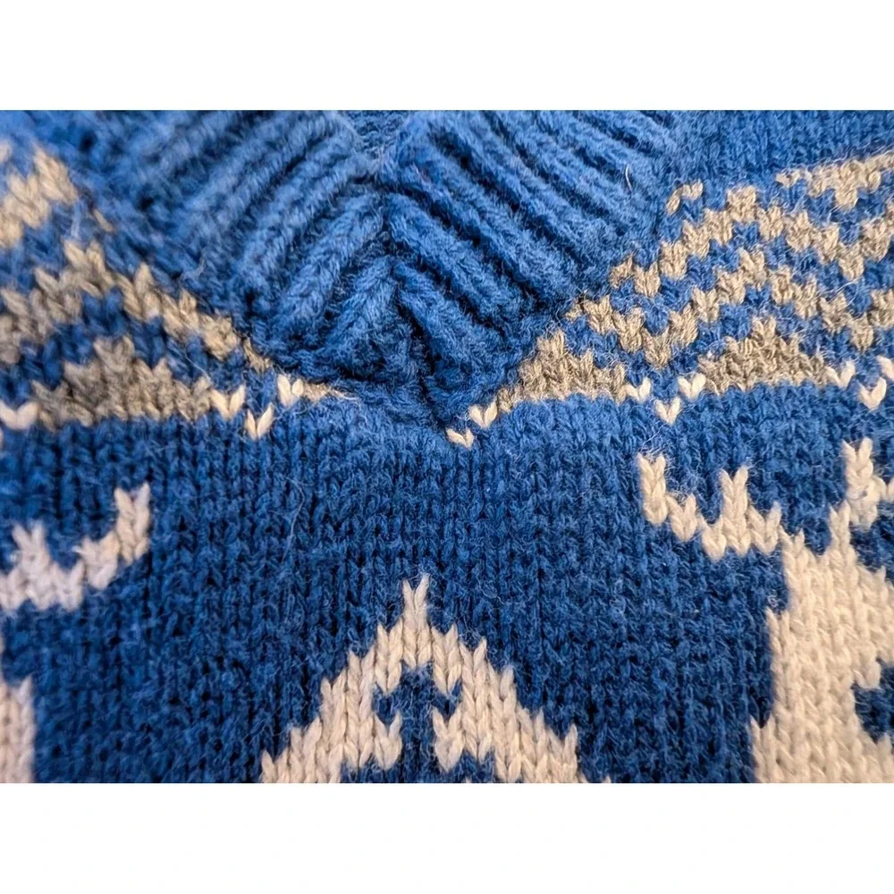 Gymboree Joyful‎ Winter Holiday Blue Reindeer Tree Sweater Vest Boys 4T